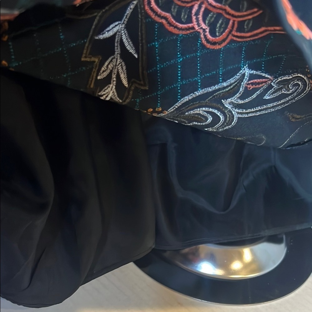Anthropologie Moulinette Souers Black Floral Embroidered Dress size 4 - Picture 10 of 11
